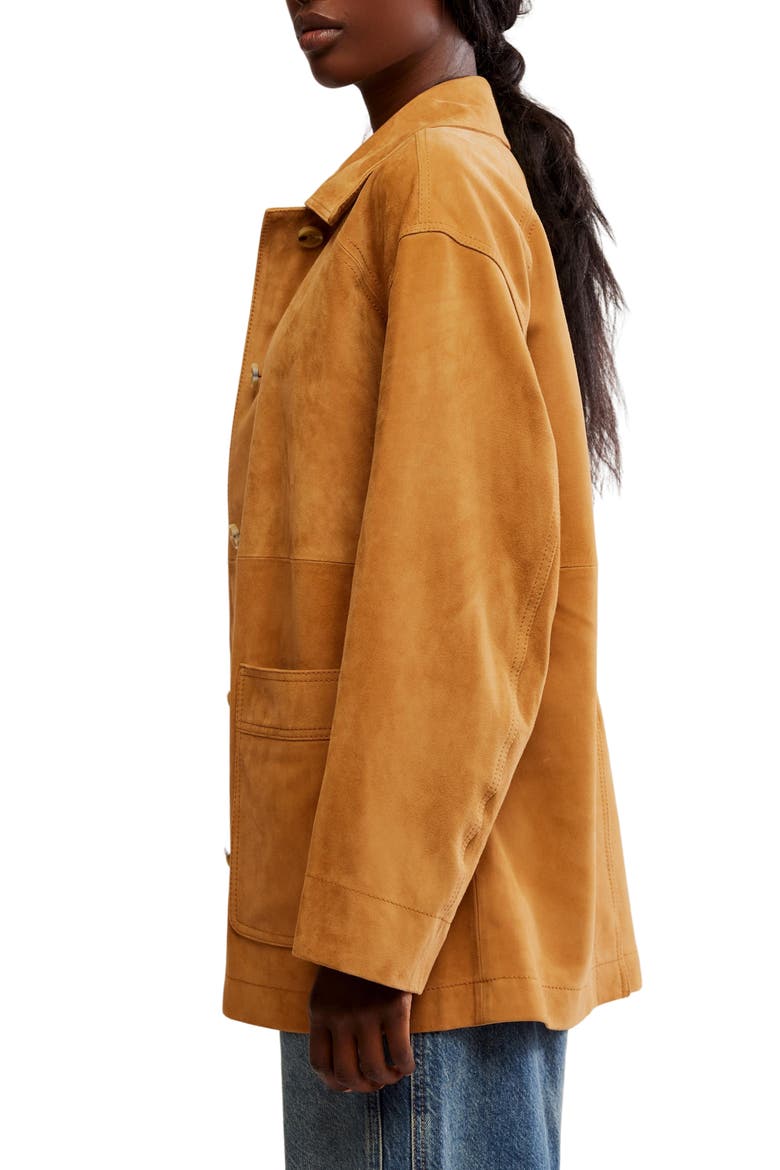 Annalise Suede Jacket, Alternate, color, CHESTNUT