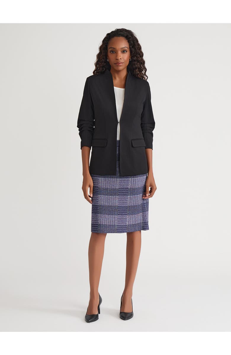 Misook Tailored LuxeStretch Ponte Blazer, Main, color, Black