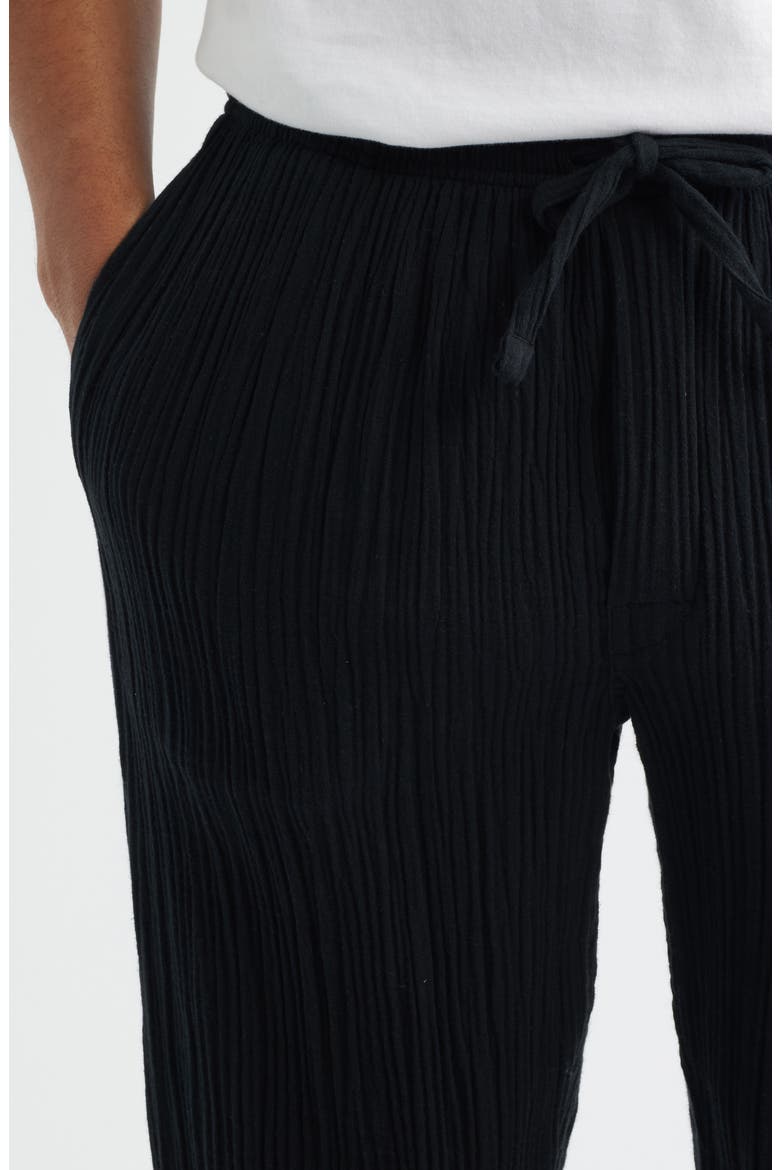 Seaside Cotton Crepe Lounge Pants, Alternate, color, BLACK