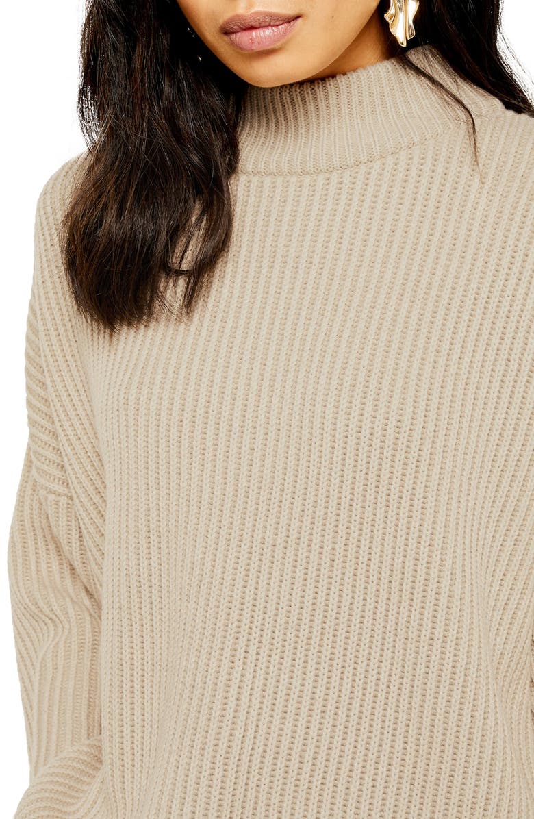 Topshop Mock Neck Sweater, Alternate, color, 