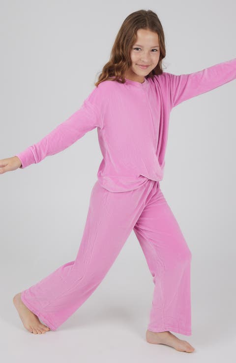 Kids' Rib Velour Sweatshirt & Sweatpants (Big Kid)
