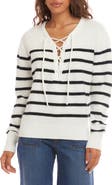 Karen Kane Stripe Lace-Up Sweater