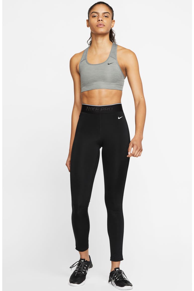Swoosh Dri-FIT Racerback Sports Bra, Alternate, color, SMOKE GREY/ PURE/ BLACK