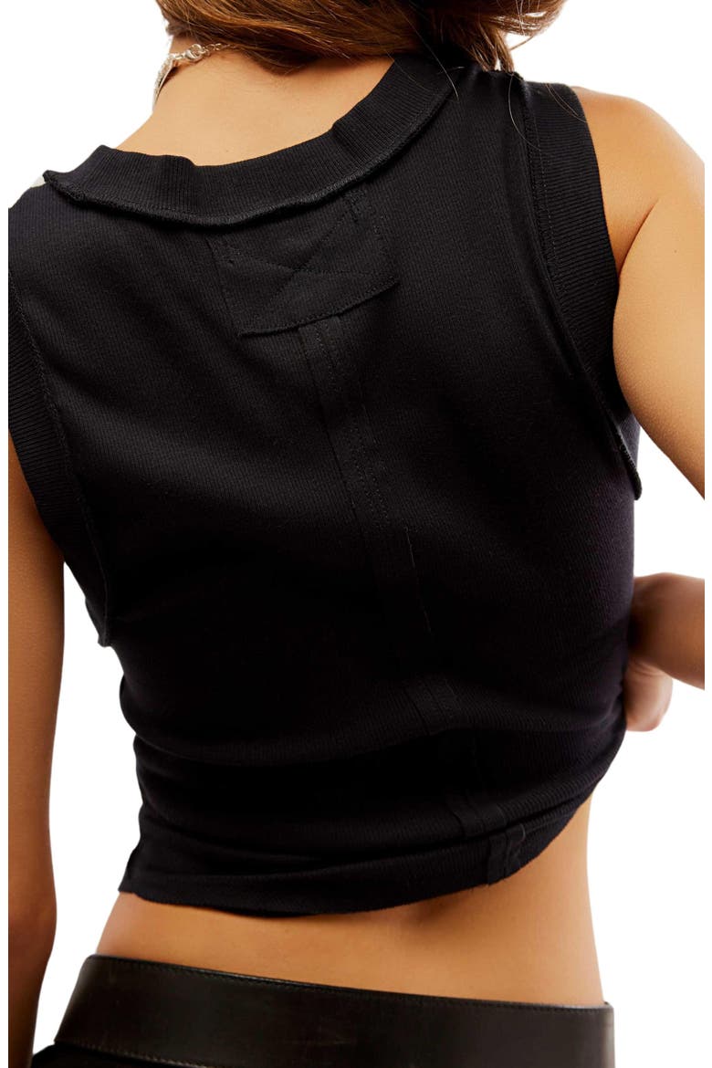 Kate Rib Stretch Cotton Tank, Alternate, color, BLACK