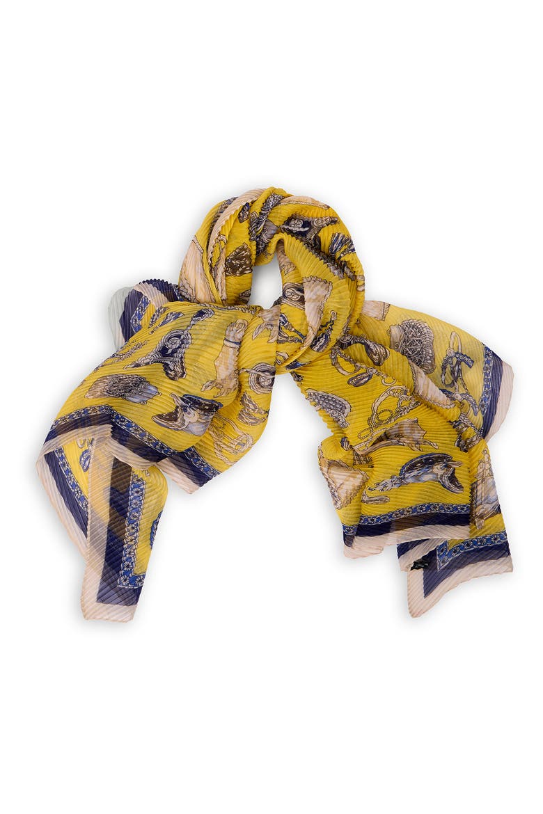 Equestrian Crinkle Scarf, Main, color, YELLOW