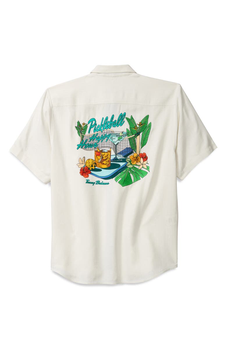 Tommy Bahama Let's Meet for Drinks Short Sleeve Silk Button-Up Shirt, Alternate, color, Continental