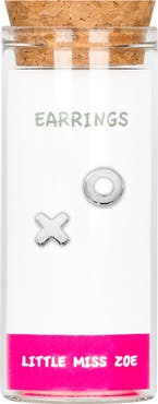 Little Miss Zoe Kids' Sterling Silver X/O Stud Earrings in Gift Bottle