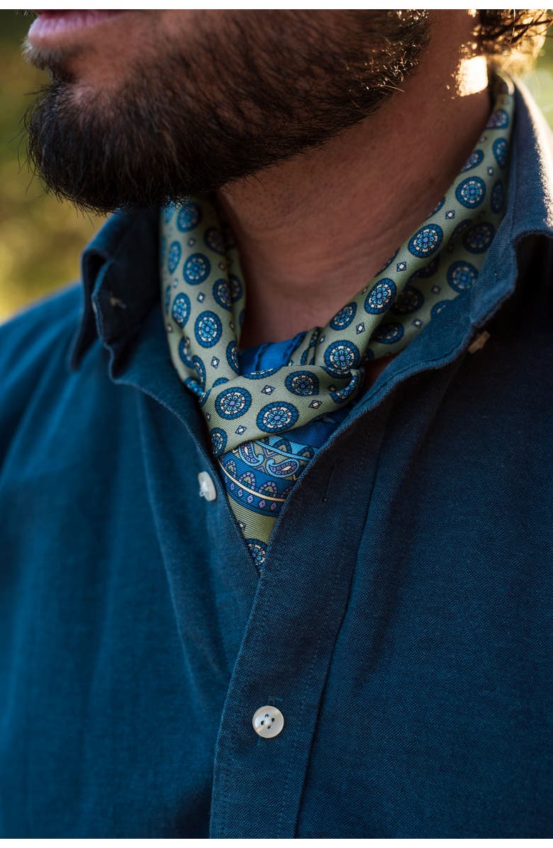 Elizabetta Toscana - Hand Rolled Silk Neckerchief for Men, Alternate, color, Pistachio