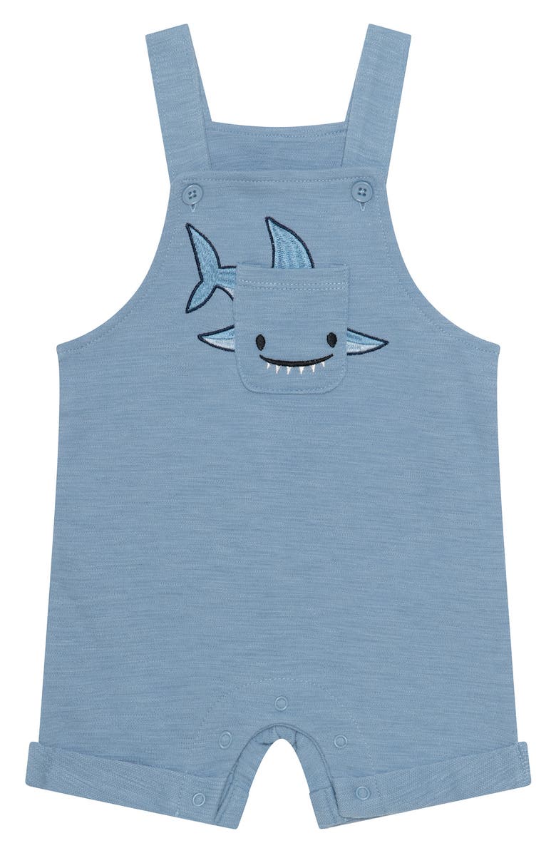 PL Baby by Petit Lem Shark Overall Set, Alternate, color, Blue Shark