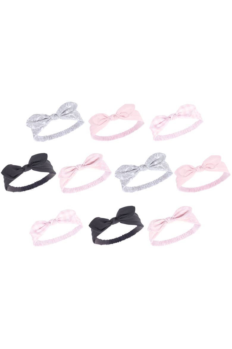 10Pk Knotted Jersey Headbands, Main, color, Pink Bandana