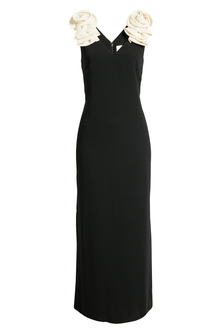Roslind Flower Embellished Sleeveless Dress, Main, color, NOIR