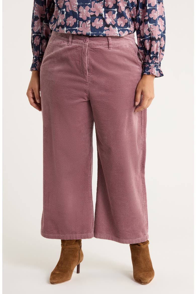 Asphodel Crop Wide Leg Corduroy Pants, Main, color, ELDERBERRY