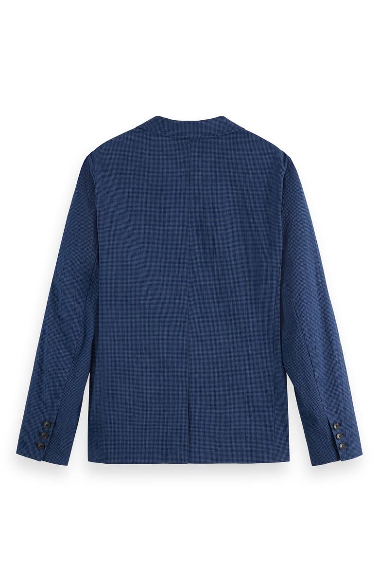 Scotch & Soda Regular Fit Unconstructed Cotton Stretch Seersucker Suit Jacket, Alternate, color, Sky Captain Mini Check