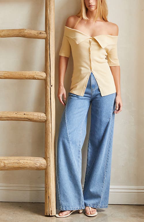 CRESCENT CRESCENT OFF SHOULDER SWEATER KNIT TOP
