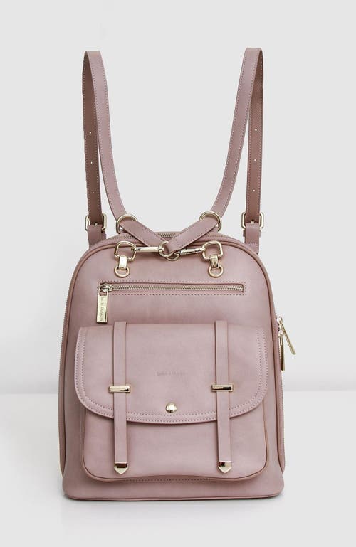 Belle & Bloom 5th Ave Leather Backpack In Dusty Pink