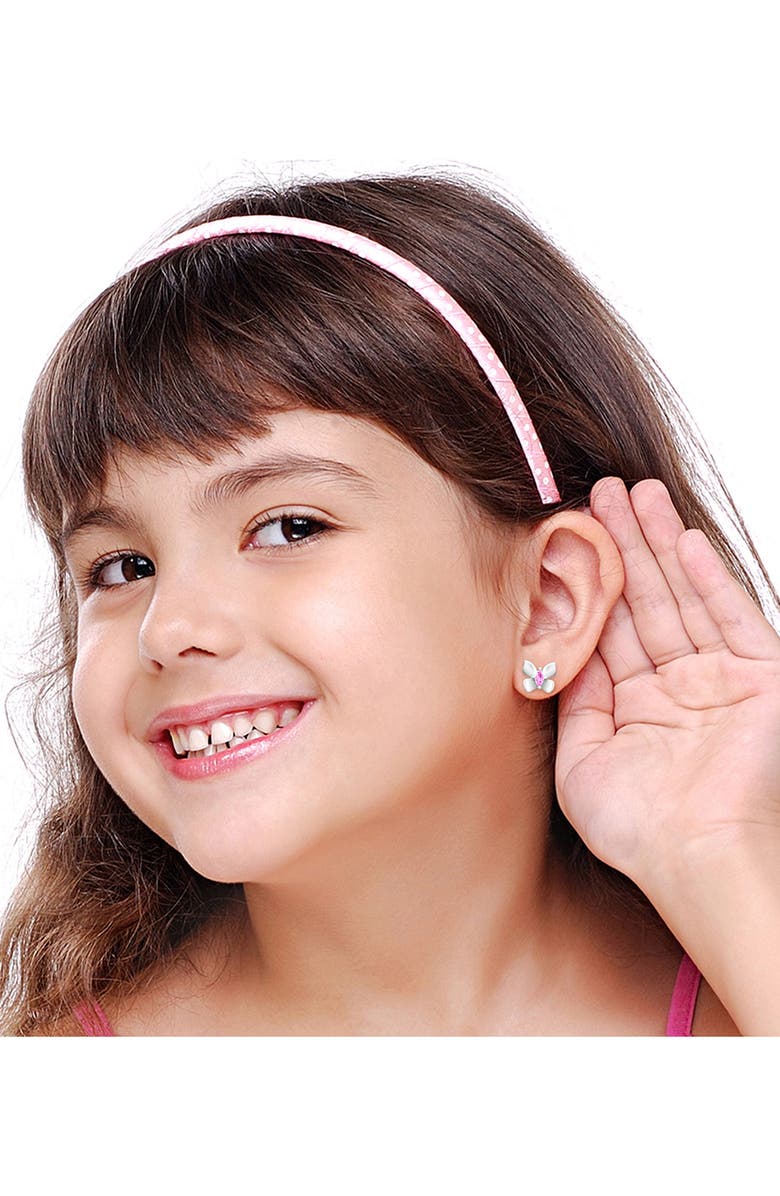 Chanteur Kids' Butterfly Stud Earrings, Alternate, color, Pink