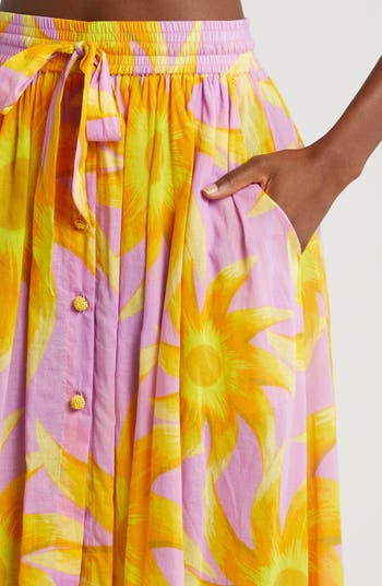 Sunny Side Cotton Cover-Up Maxi Skirt