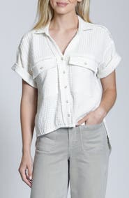 APNY Breezy Bubble Button-Up Shirt