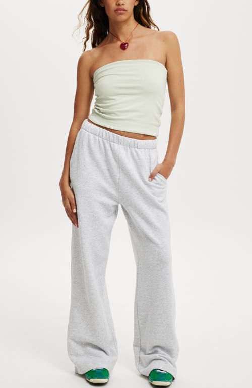 Cotton On Classic Fleece Wide Leg Sweatpant In Soft Grey Marle