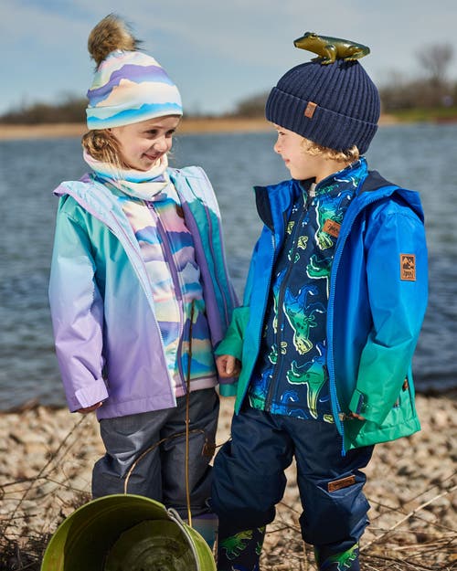 DEUX PAR DEUX DEUX PAR DEUX LITTLE BOY'S 3-IN-1 MID-SEASON OUTERWEAR SET ROYAL BLUE AND GREEN GRADIENT