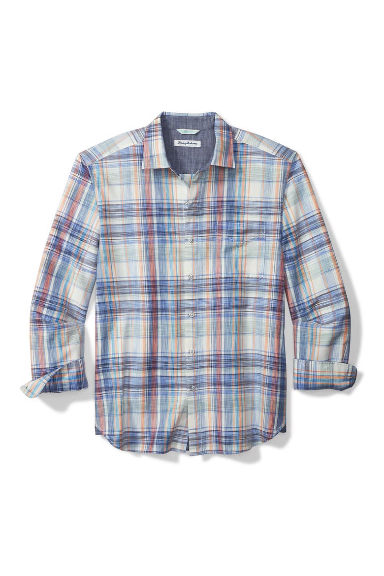 Dundee Madras Button-Up Shirt, Main, color, BLUES