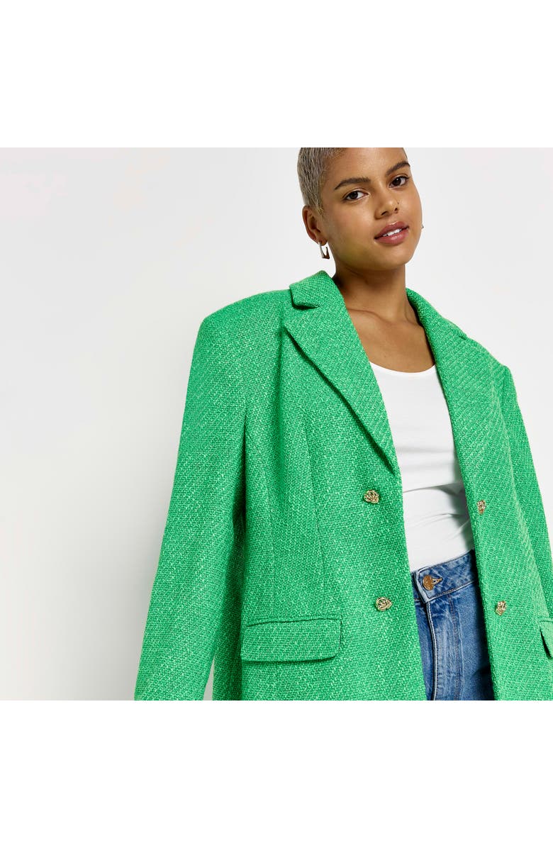 River Island Fitted Bouclé Blazer, Alternate, color, 