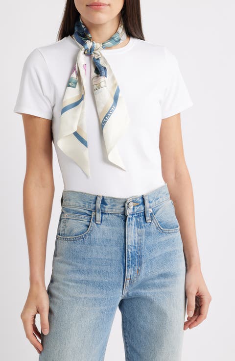 Stacked Tabby Print Silk Scarf