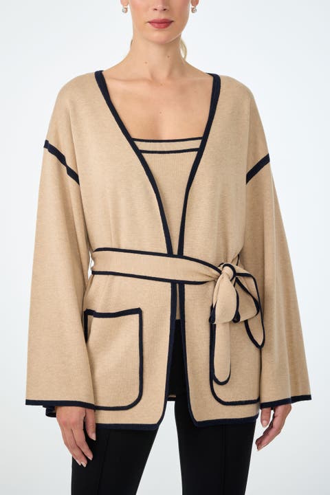 Wright Belted Flare Sleeve Cardigan