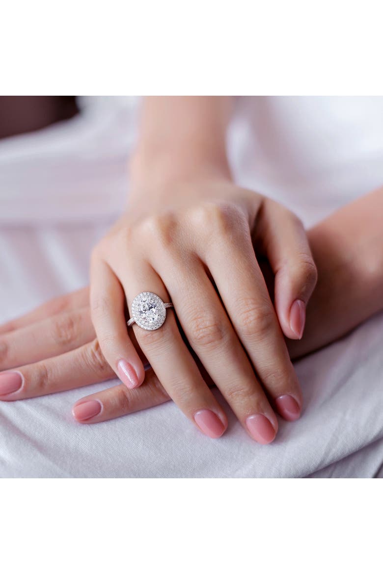 2-1/2 CTW Lab-Grown Diamond Double Halo Ring 14k, Alternate, color, White Gold