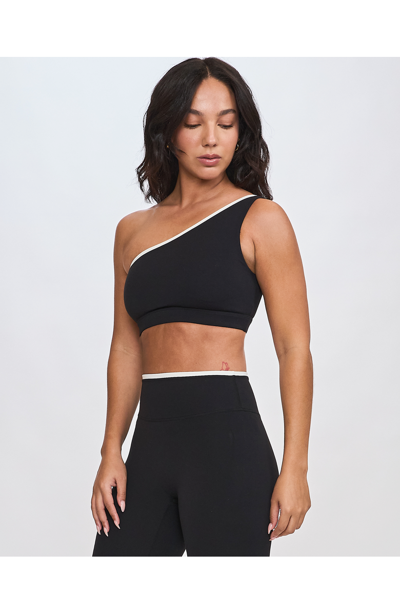 Rebody Active ReLuxe Isola One Shoulder Bra, Alternate, color, Black/White