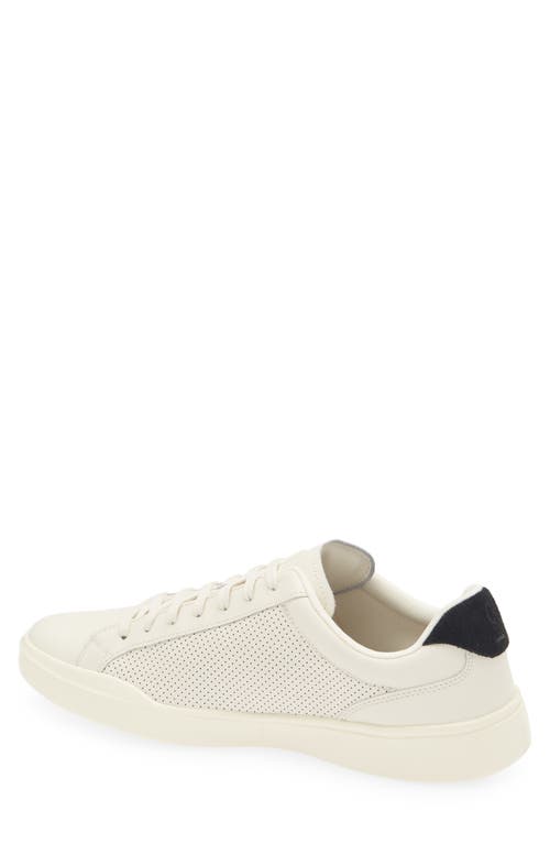 Cole Haan Grand Crosscourt Perforated Sneaker In Ivory/black/ivory