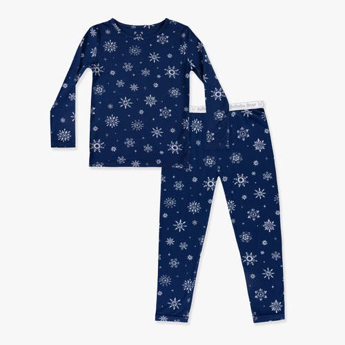 Bellabu Bear Kids' Snowflake Set Of 2 Piece Pajamas In Blue