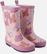 Deux par Deux Waterproof Butterfly Rain Boots in Natural Rubber