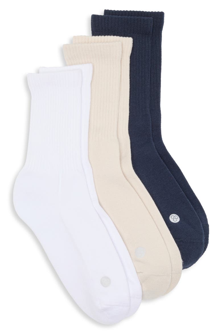 3-Pack Crew Socks, Main, color, GREY MOONBEAM