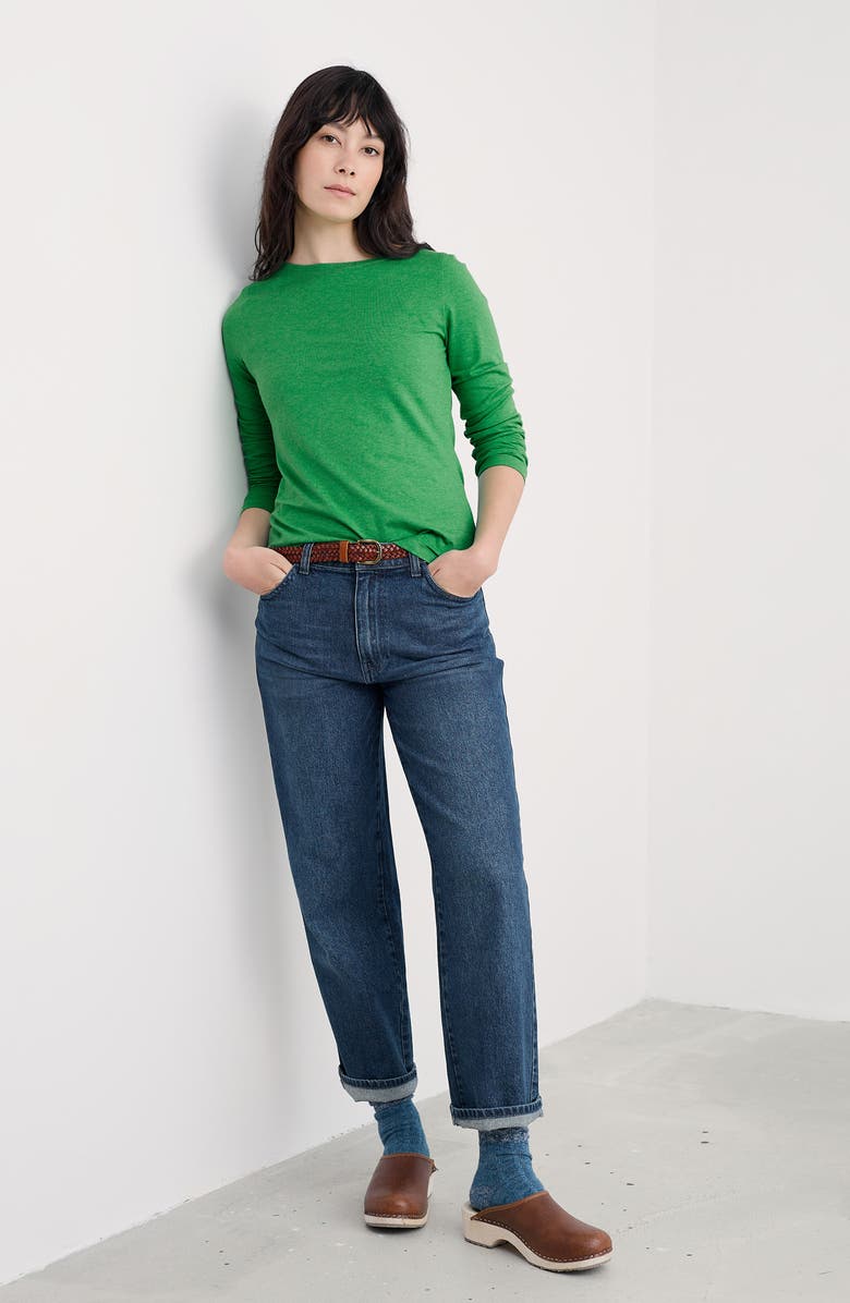 Seasalt Cornwall Easel Long Sleeve Stretch Organic Cotton Top, Alternate, color, Hedgerow