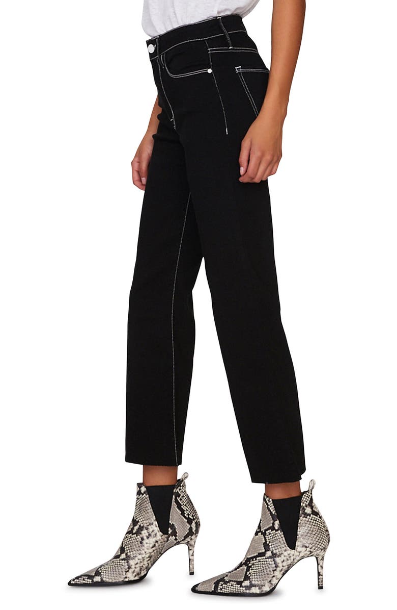 Sanctuary Non Comformist Contrast Stitch Wide Leg Crop Jeans, Alternate, color, 