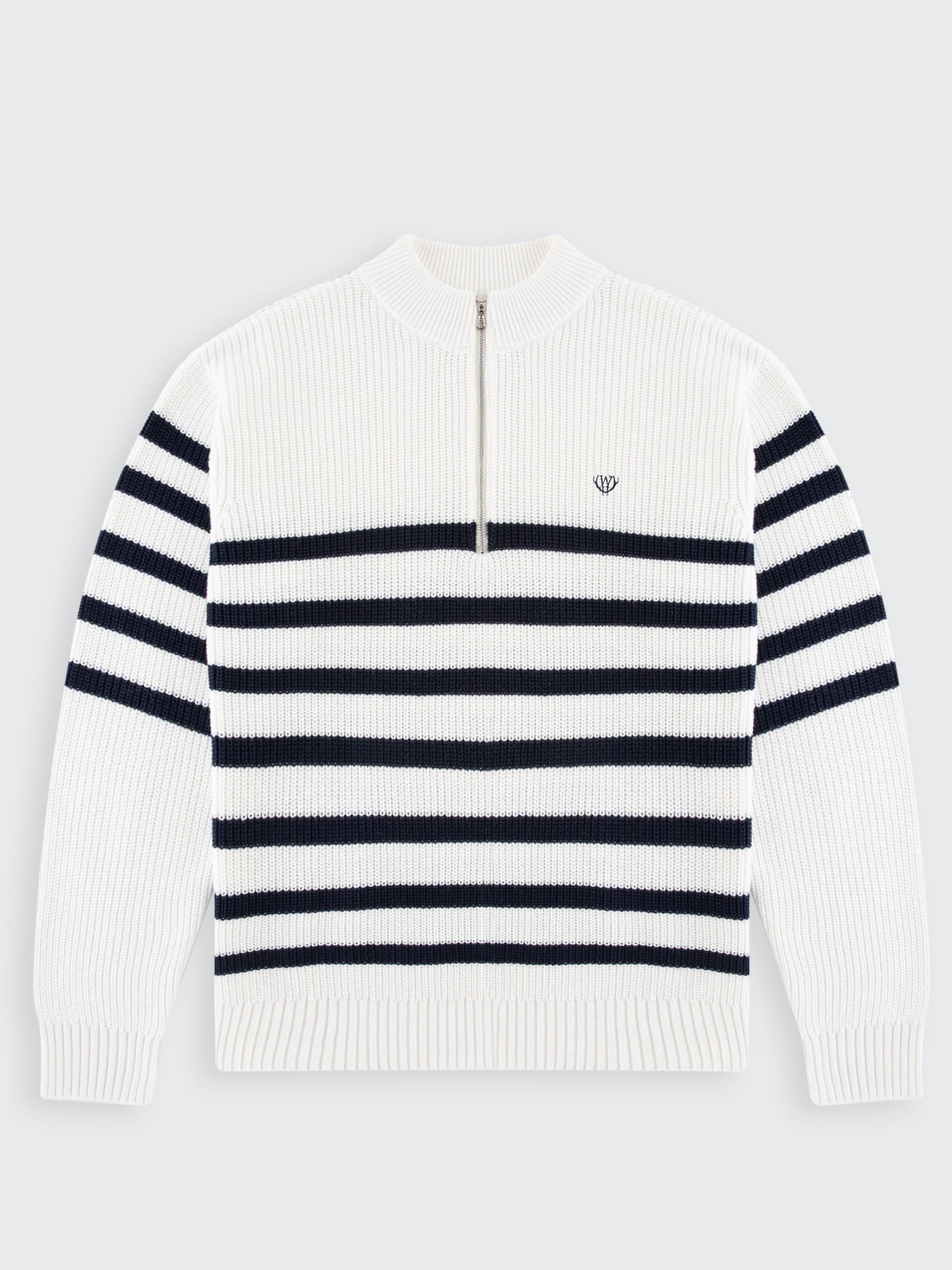 Huxley Striped Quarter Zip Sweater - image 2