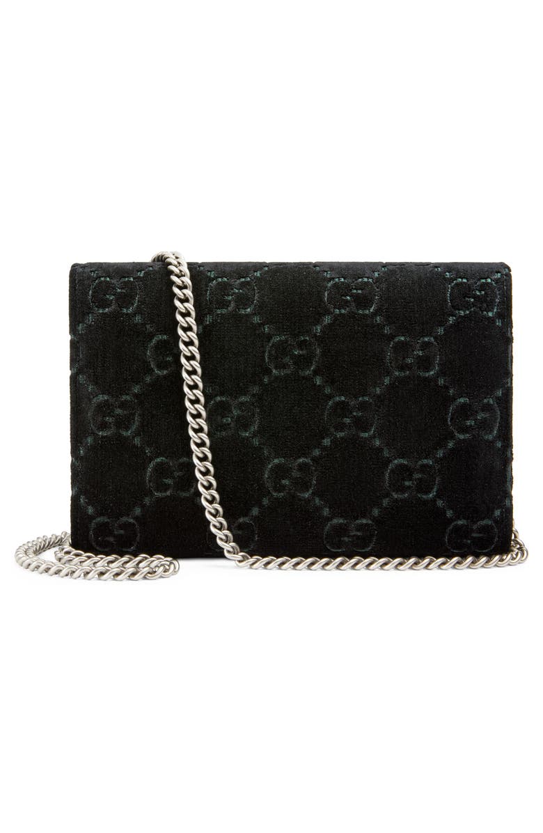 Gucci Velvet Wallet on a Chain, Alternate, color, 