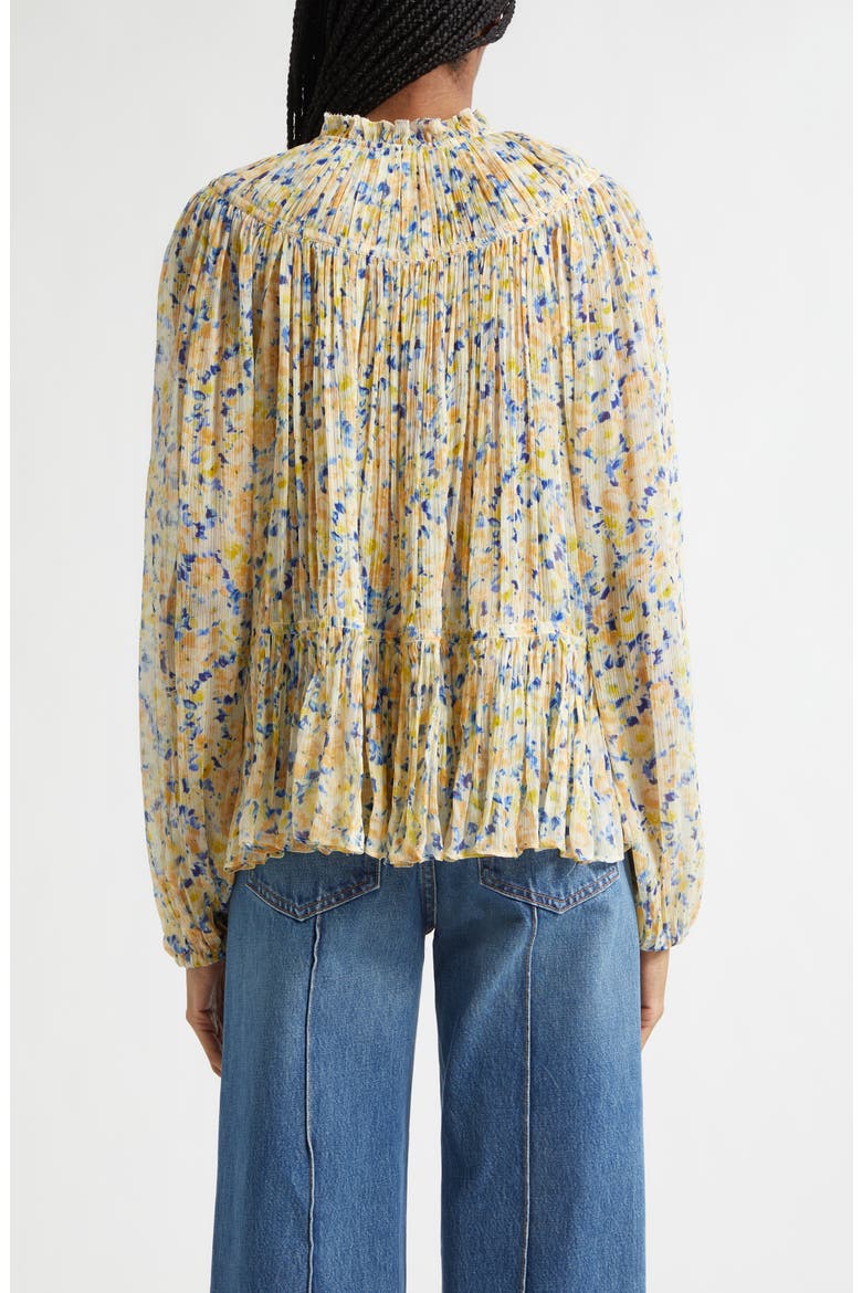 Leandra Floral Long Sleeve Top, Alternate, color, DAFFODIL