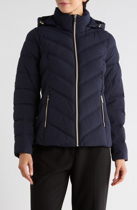 Water Resistant Chevron Quilted Jacket