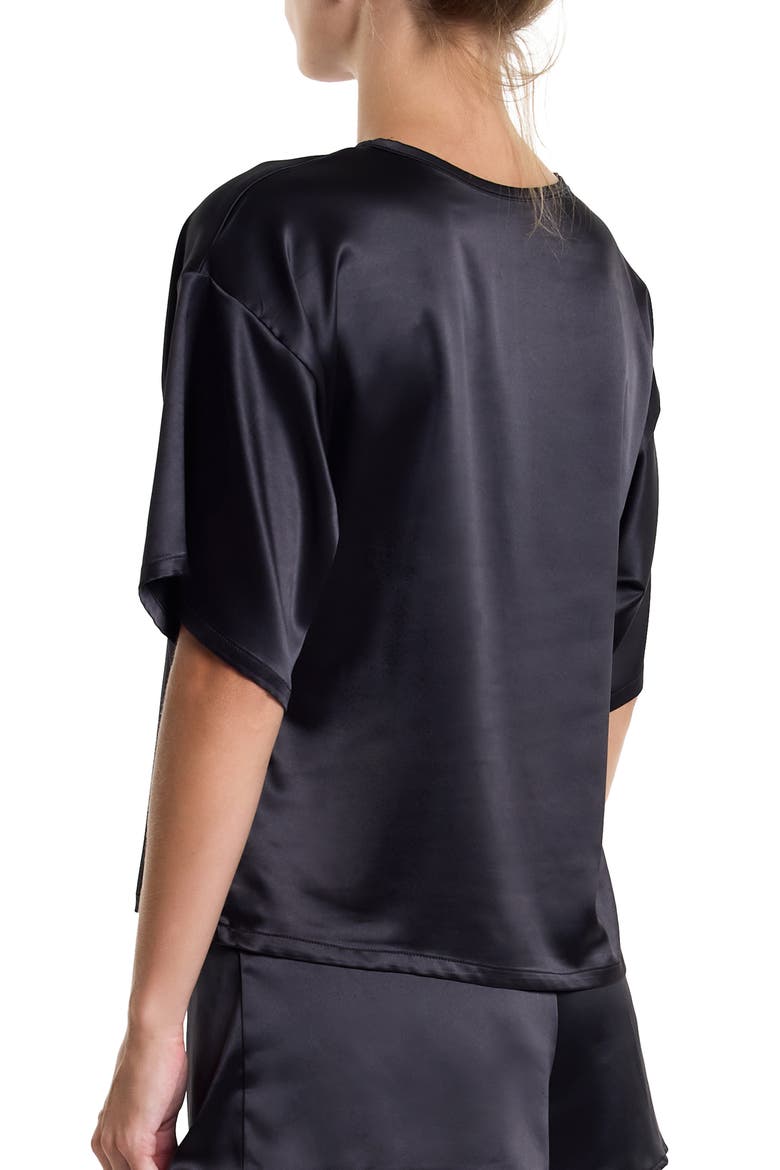 Satin Sleep Top, Alternate, color, BLACK