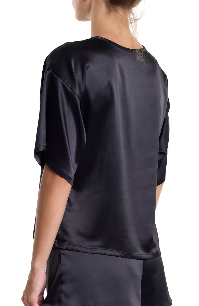 Hanky Panky Satin Sleep Top, Alternate, color, Black