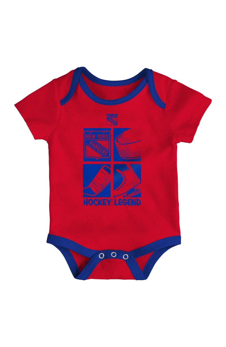Outerstuff Newborn & Infant New York Rangers Legend Three-Piece Bodysuit Set, Alternate, color,
