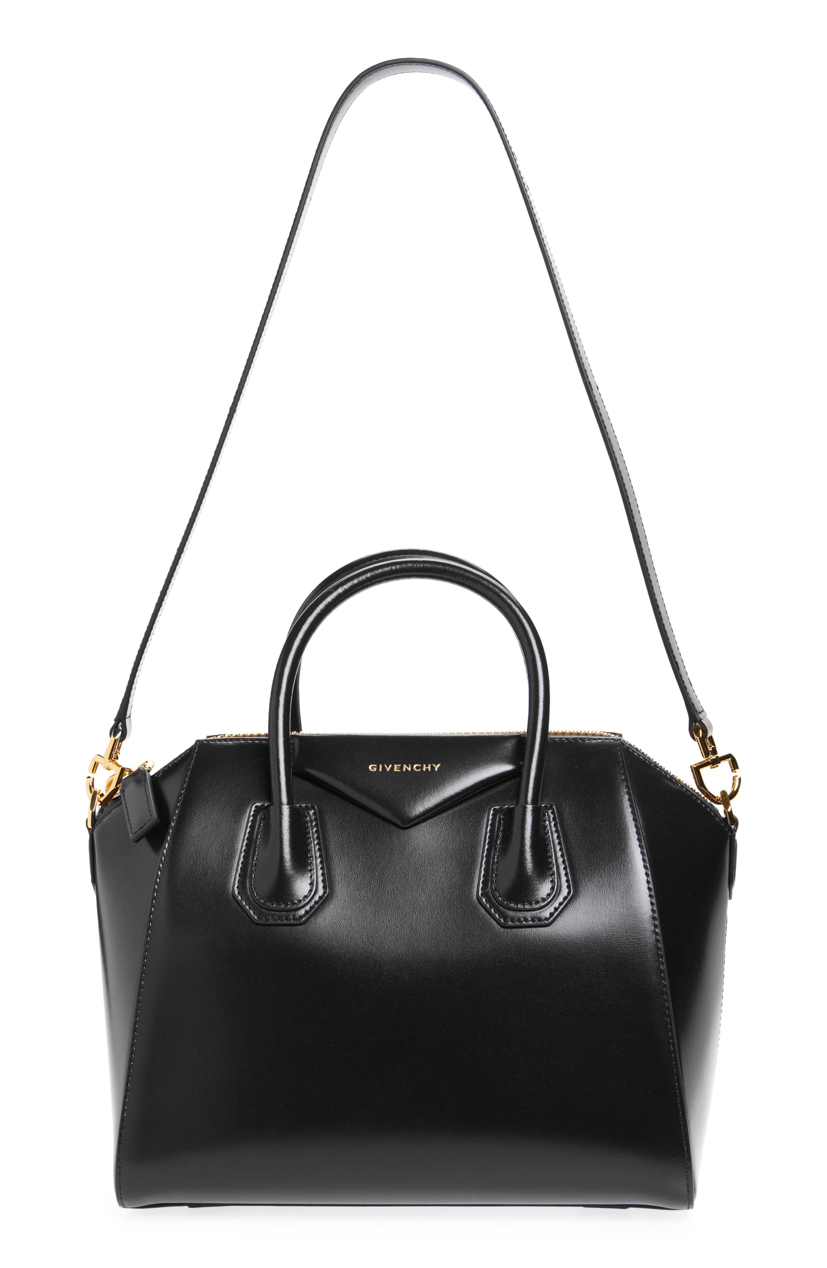 Givenchy Small Antigona Leather Satchel, Main, color, Black