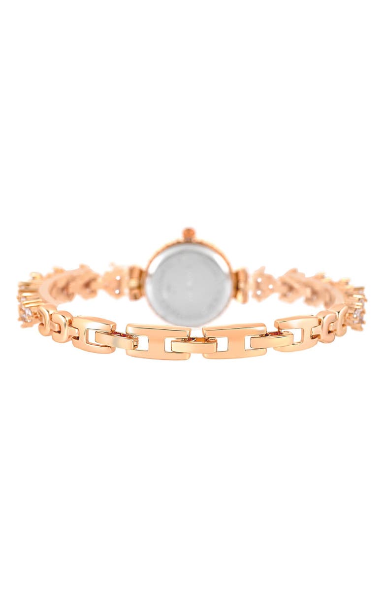 Danecraft Crystal Mother-of-Pearl Quartz Bracelet Watch, 23mm, Alternate, color, Rosegold