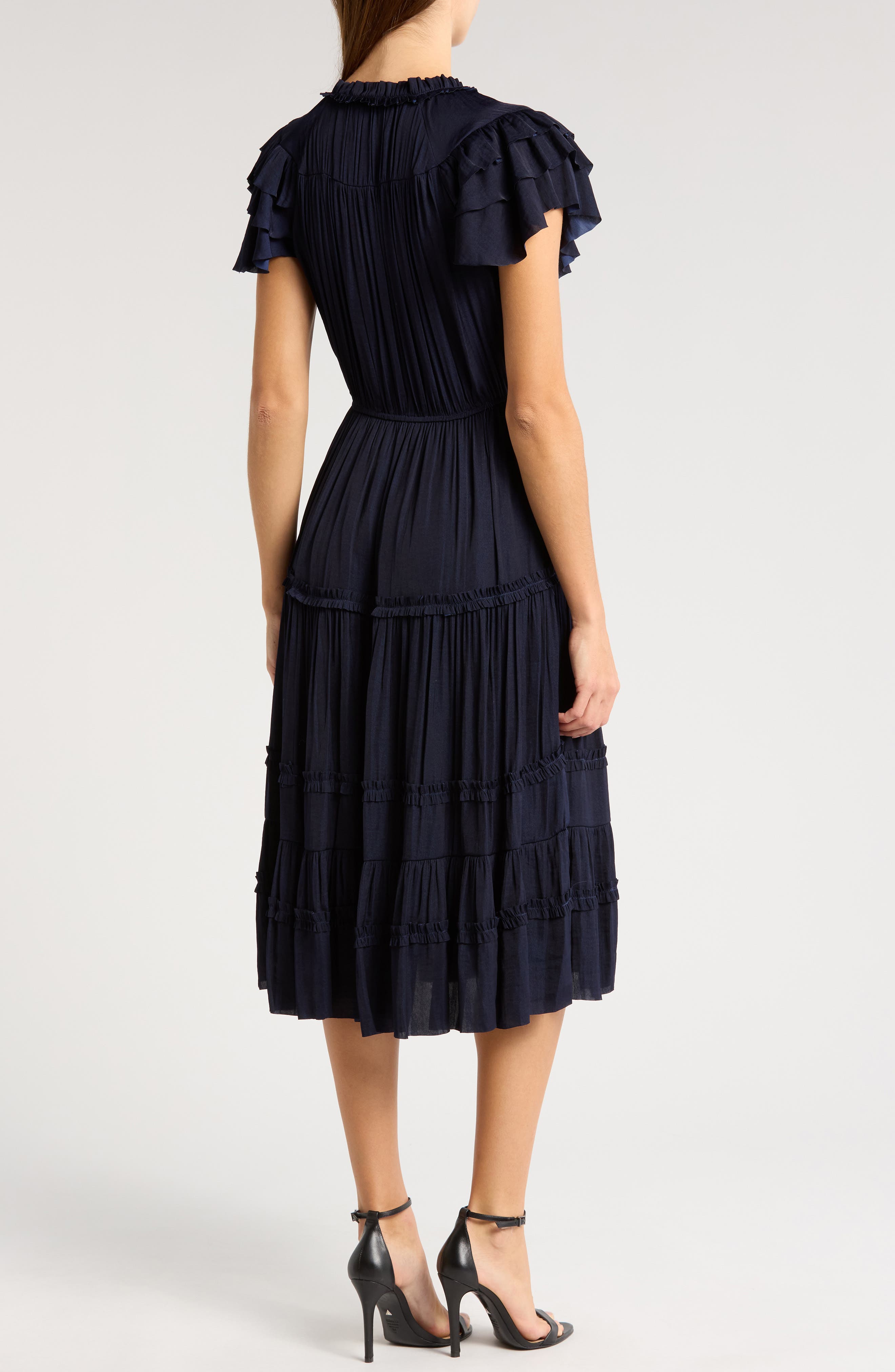Tiered Ruffle Satin Dress - image 2