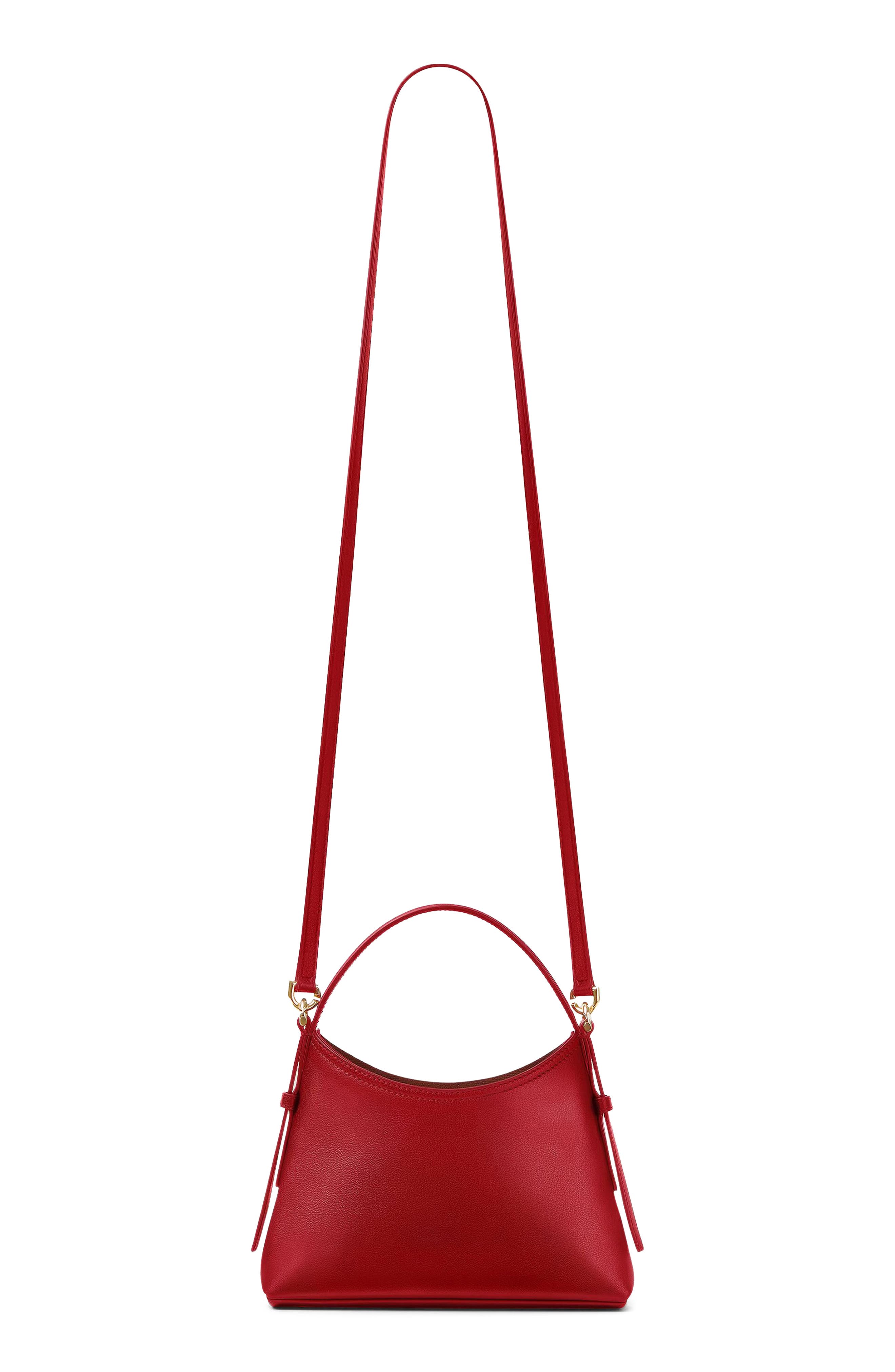 Givenchy Nano Voyou Leather Crossbody Bag, Alternate, color, Dark Red