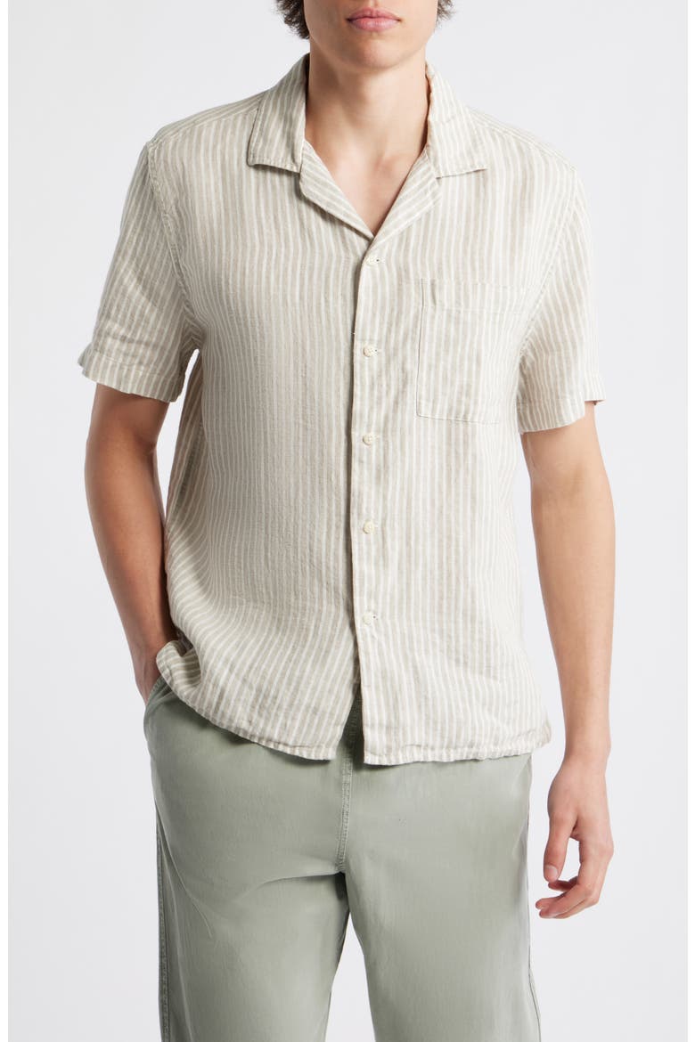 Organic Linen Camp Shirt, Main, color, SALTLINES