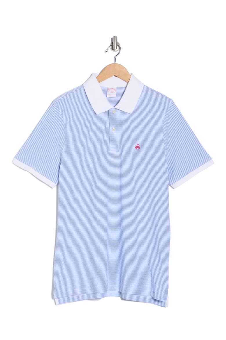 Cotton Oxford Piqué Knit Polo, Alternate, color, BLUE
