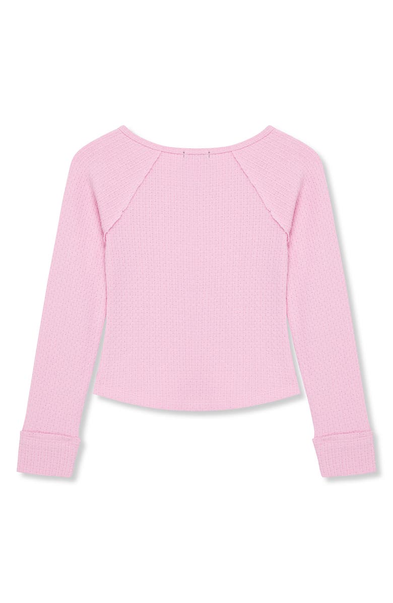 Truce Kids' Waffle Stitch Long Sleeve Top, Alternate, color, Pink